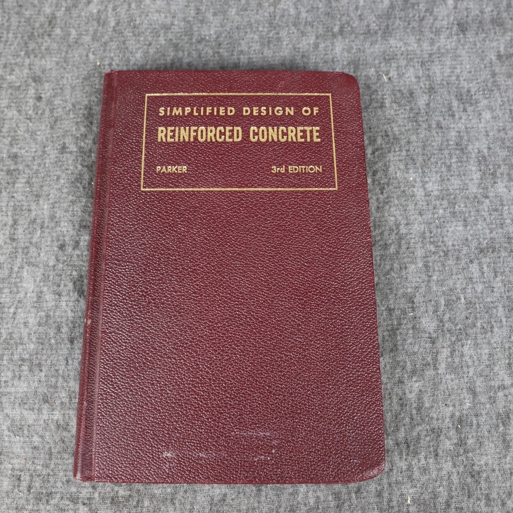 Vintage Simplified Design Of Reinforced Concrete Harry Parker Red HC 1968 Wiley